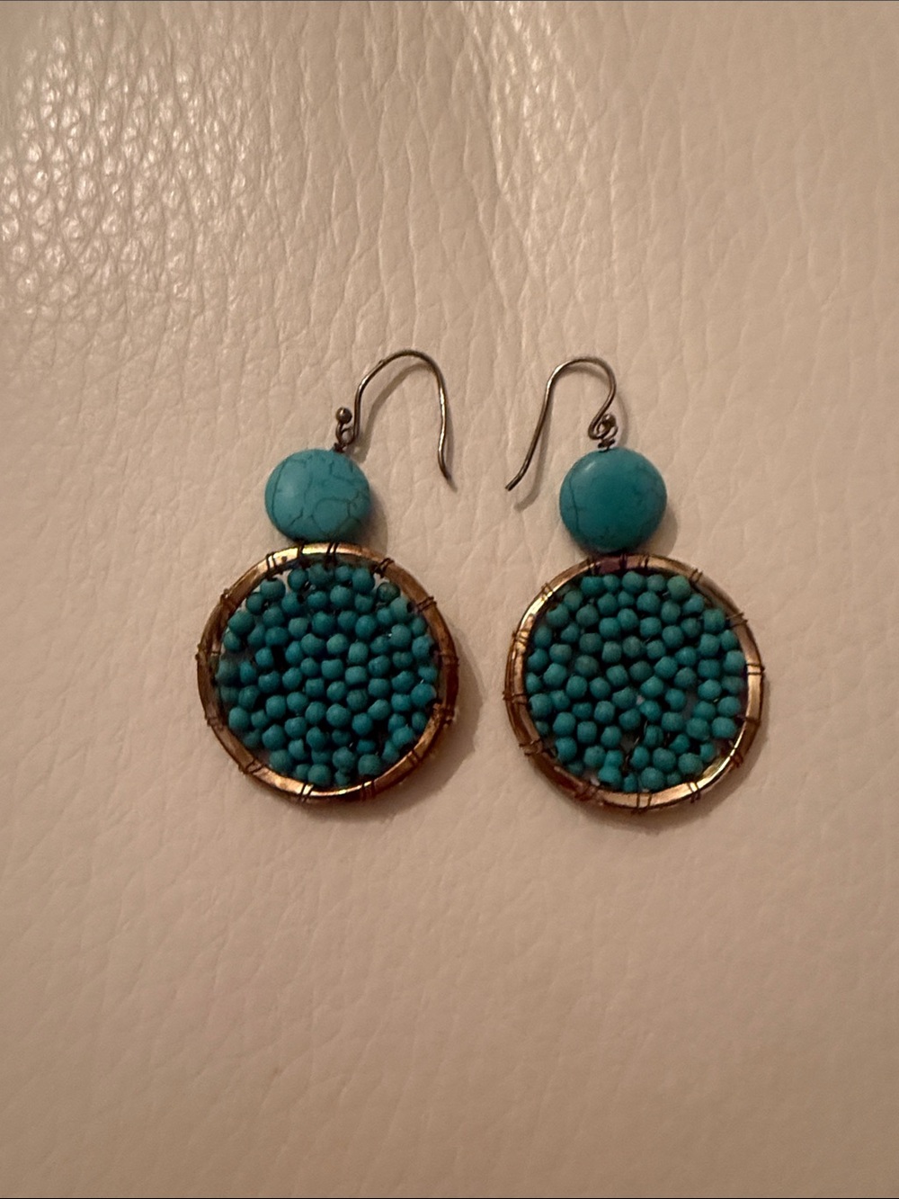 Turquoise Beaded Drop Earrings - Women Jewelry